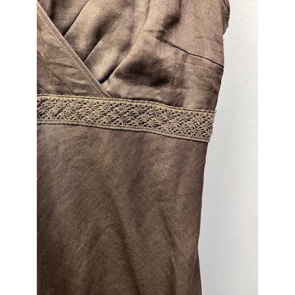Jake's Sheath Dress US Womens Size 4 Brown Lined‎ Linen Knee Length Sleeveless - Picture 6 of 8